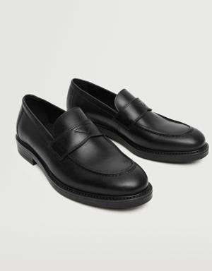 Leather penny loafers