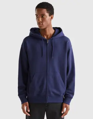 zip-up hoodie in cotton