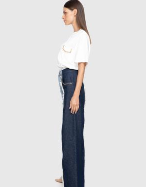Tassel And Stripe Detailed Wide Leg Trousers