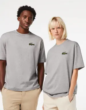 Lacoste T-shirt unisex in cotone biologico loose fit con coccodrillo grande