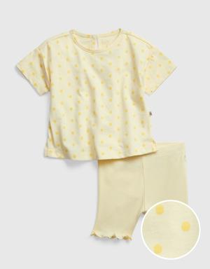 Baby 100% Organic Cotton Mix and Match 2-Piece Outfit Set yellow
