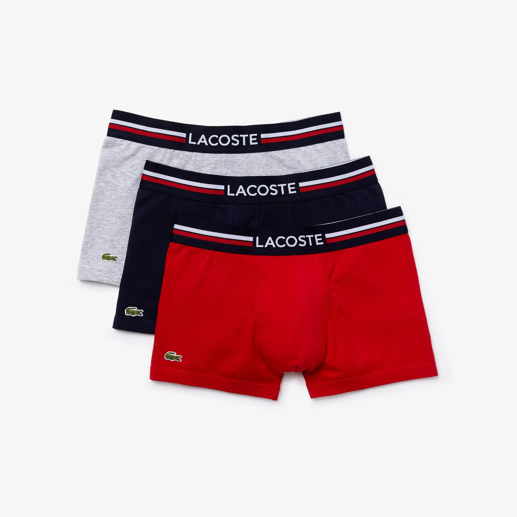 Lacoste Pack Of 3 Iconic Trunks With Three-Tone Waistband. 2