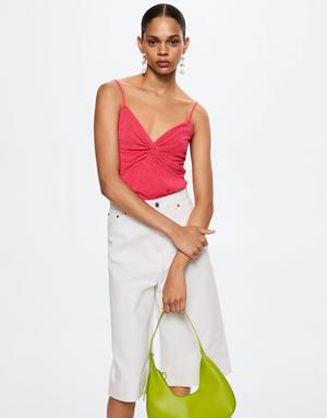 Mango Ruched-texture top