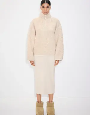 Soft fabric midi skirt