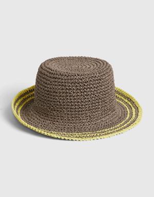 Packable Straw Hat brown