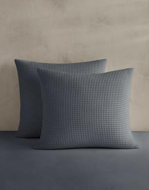 Banana Republic Cotton Waffle-Weave Shams gray