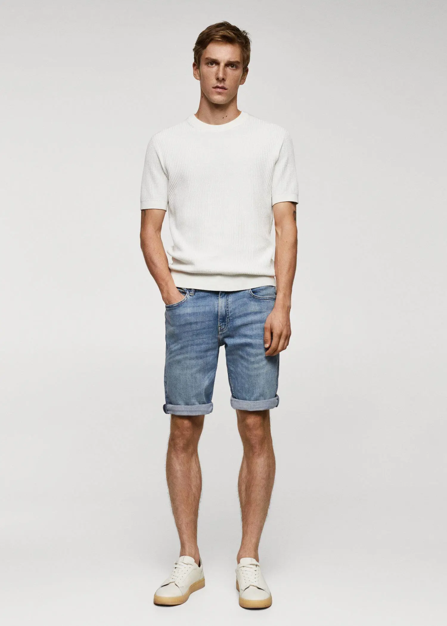 Mango Slim Fit-Jeans-Bermudashorts. 1