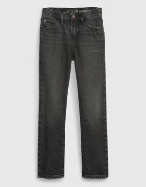 Kids Original Straight Jeans with Washwell black