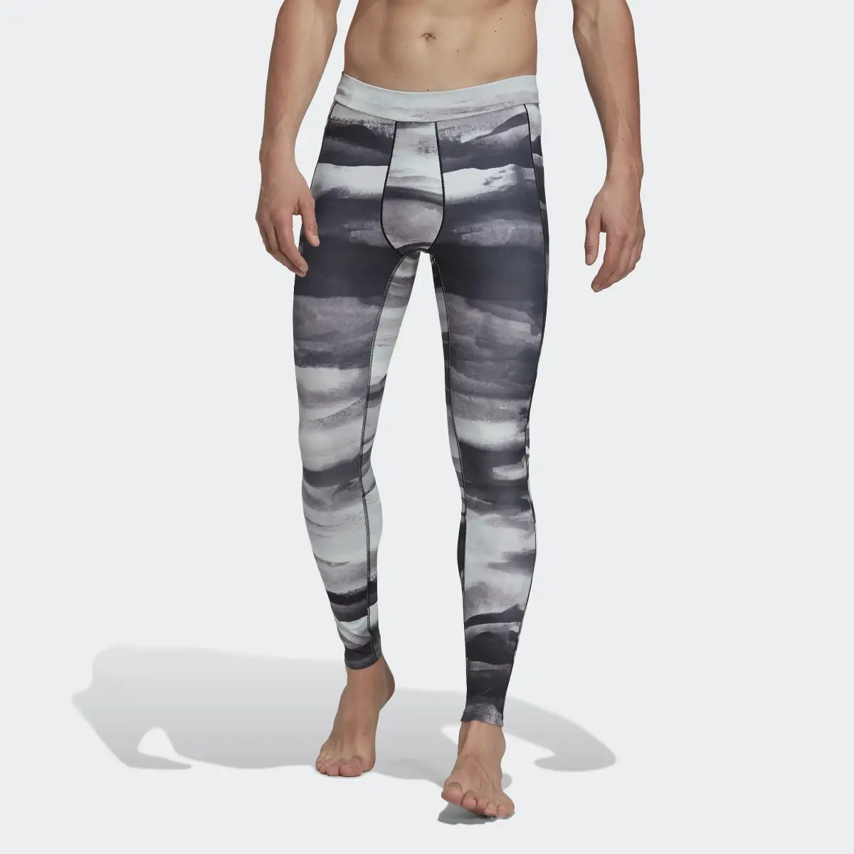 Adidas Allover Print Yoga Training Tights. 1