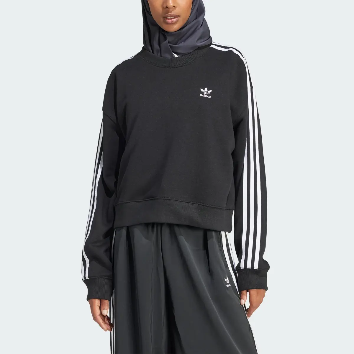 Adidas 3-Stripes Crew Sweatshirt. 1