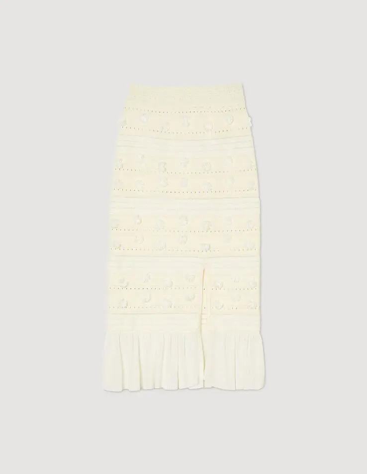 Sandro Openwork knit midi skirt. 1