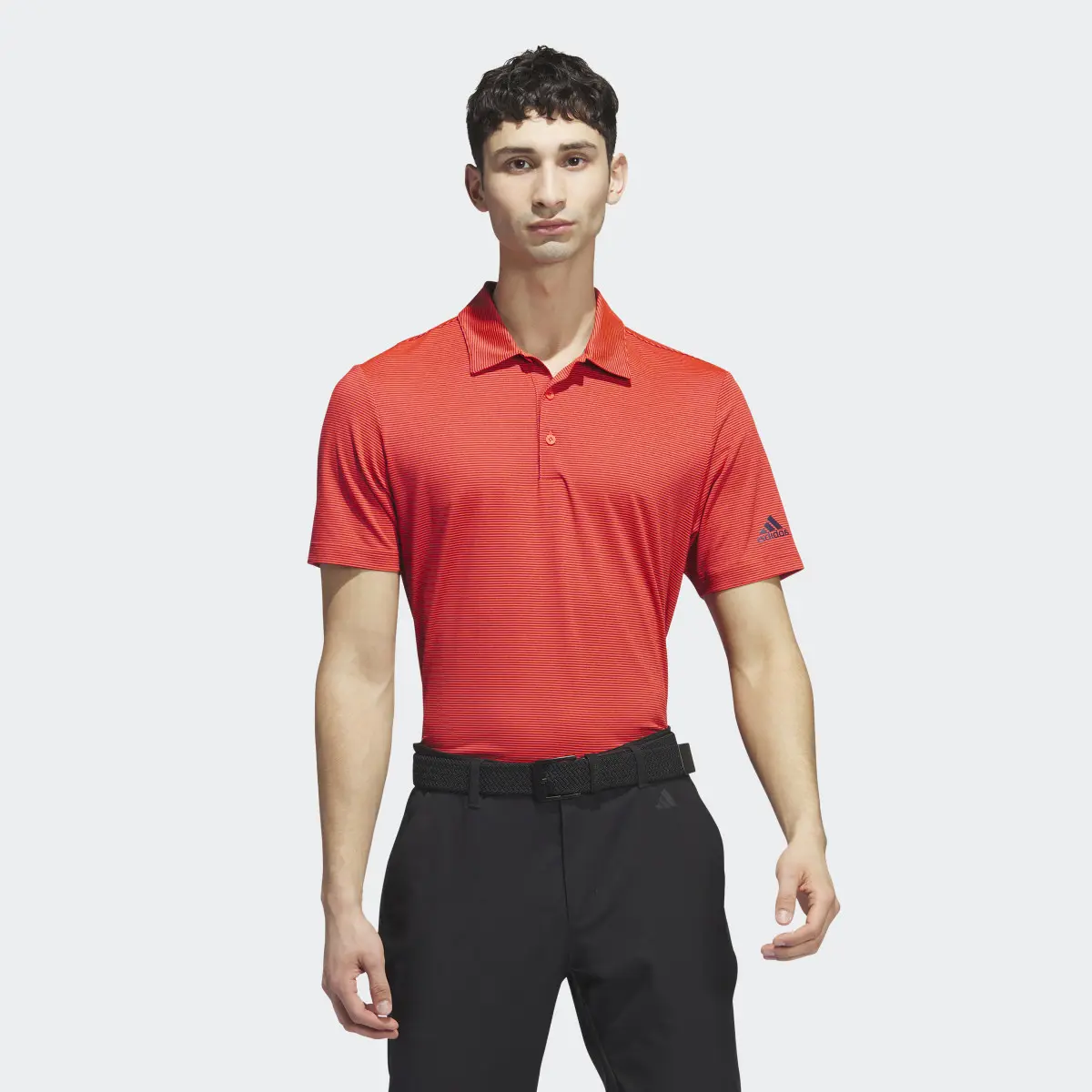 Adidas Ottoman Stripe Golf Polo Shirt. 2