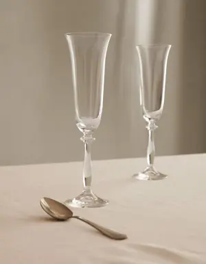 Glass flute goblet
