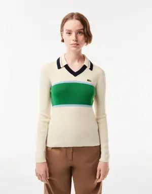 Lacoste Pullover mit Kontrast-Polokragen, in Frankreich gefertigt