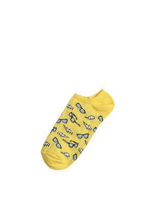 Baskılı Babet Erkek Sarı Çorap
