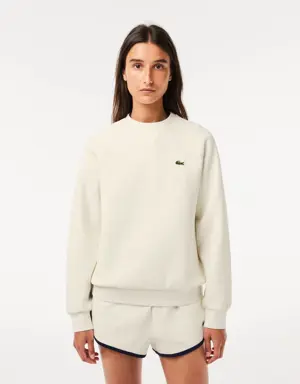 Lacoste Felpa da donna con collo rotondo in piqué double face