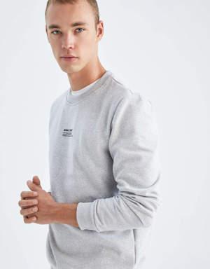 Slim Fit Bisiklet Yaka Sweatshirt