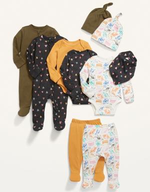 Unisex 10-Piece Layette Set for Baby multi
