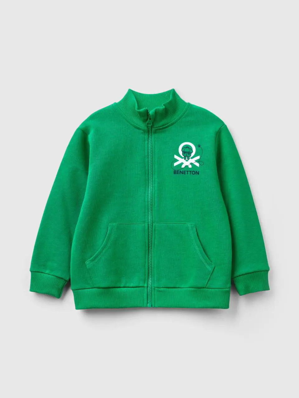 Benetton sweatshirt in organic cotton with zip. 1