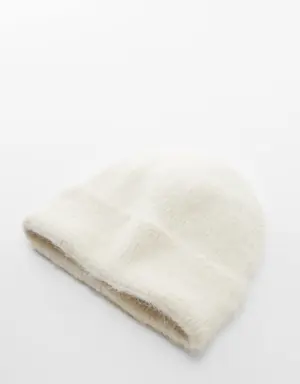 Knitted wool-blend cap