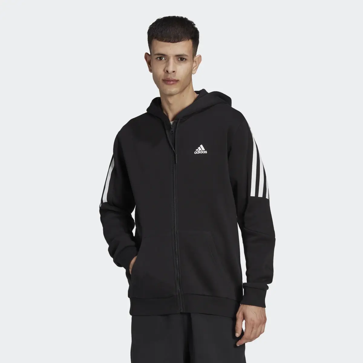 Adidas Future Icons 3-Stripes Fleece Full-Zip Hoodie. 2