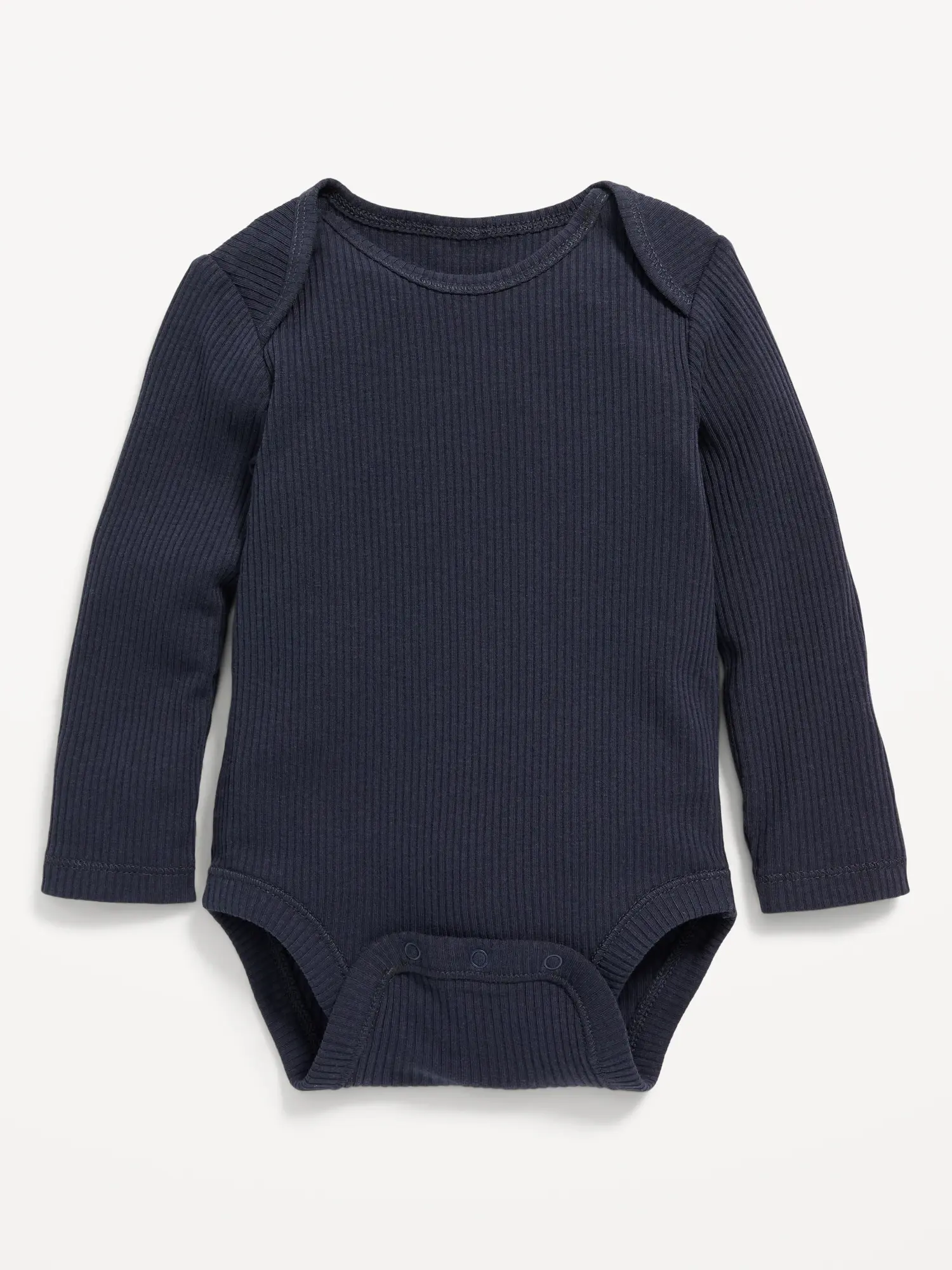 Old Navy Unisex Long-Sleeve Rib-Knit Bodysuit for Baby blue. 1