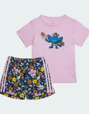 Conjunto Playera Corta Floral