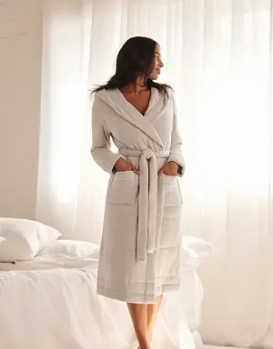 Soft Knit Quilted Hooded Robe