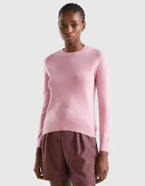 pink sweater in pure cashmere