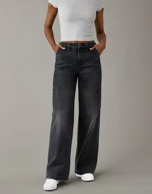 Super High-Waisted Baggy Wide-Leg Cargo Jean