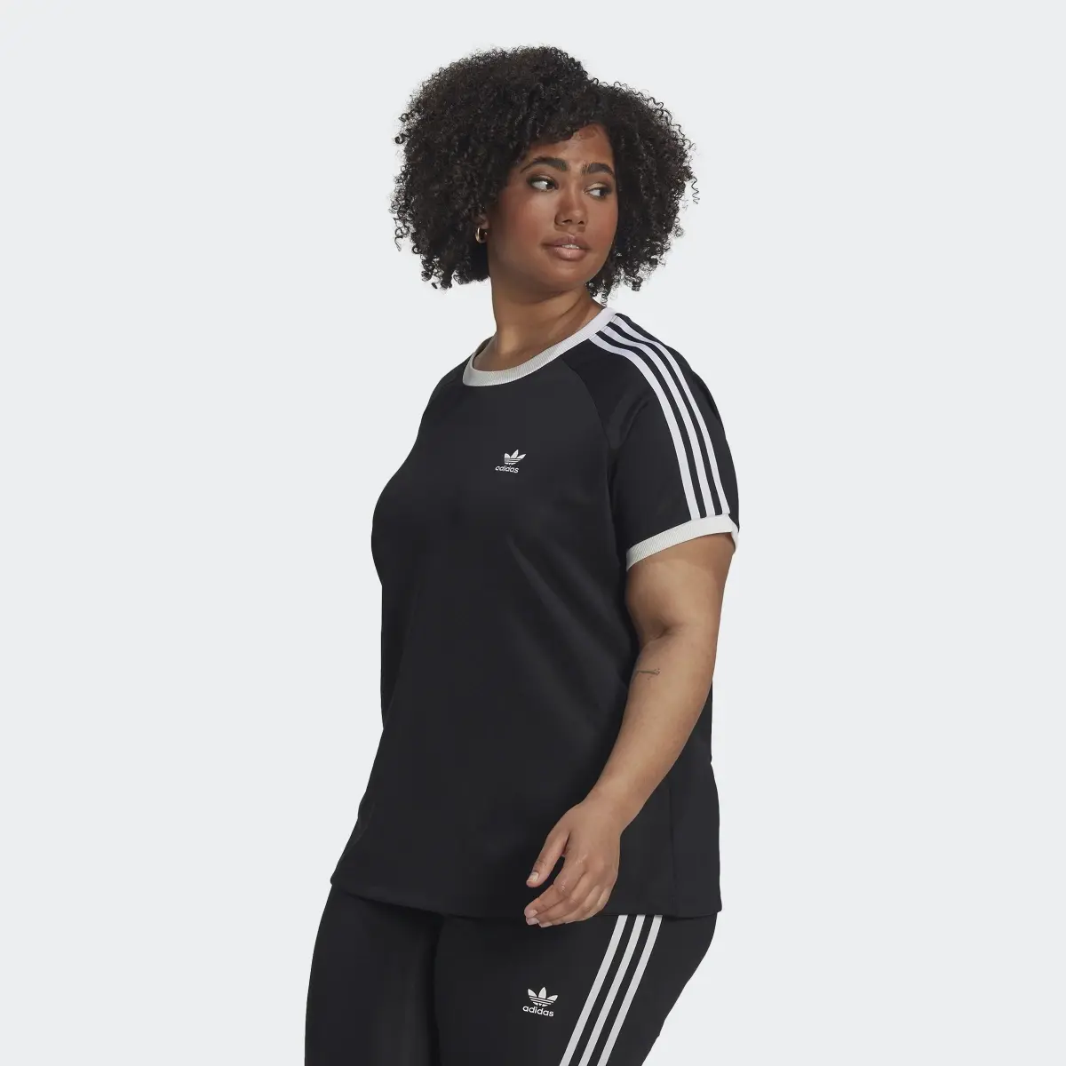 Adidas Adicolor Classics Slim 3-Stripes T-Shirt (Plus Size). 2
