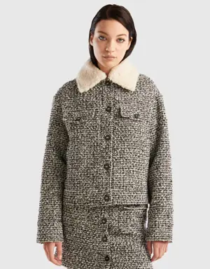 tweed jacket with detachable collar