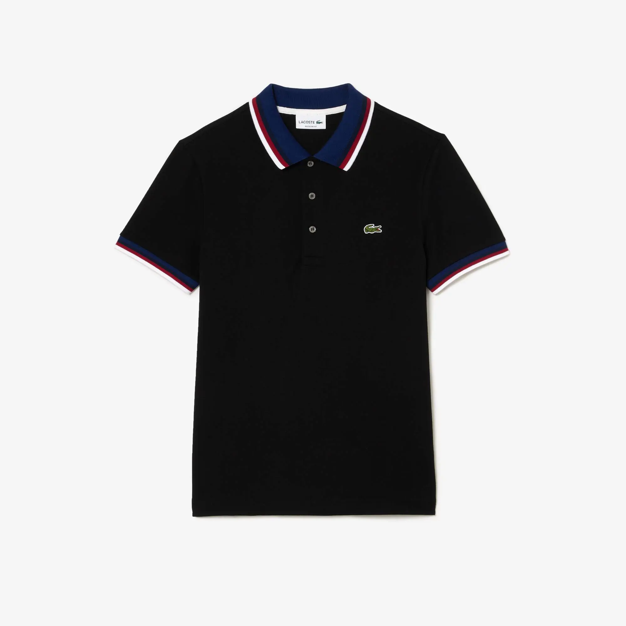 Lacoste Regular Fit Stretch Cotton Piqué Contrast Collar Polo Shirt. 2