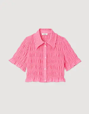 Cropped smocked shirt Login to add to Wish list