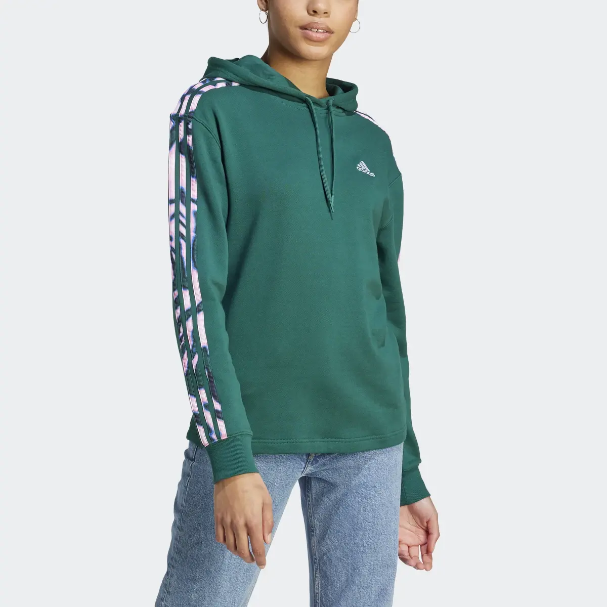 Adidas Vibrant Print 3-Stripes Hoodie. 1