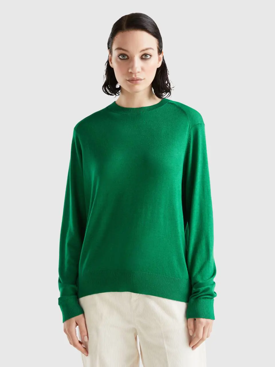 Benetton sweater in viscose blend with slits. 1