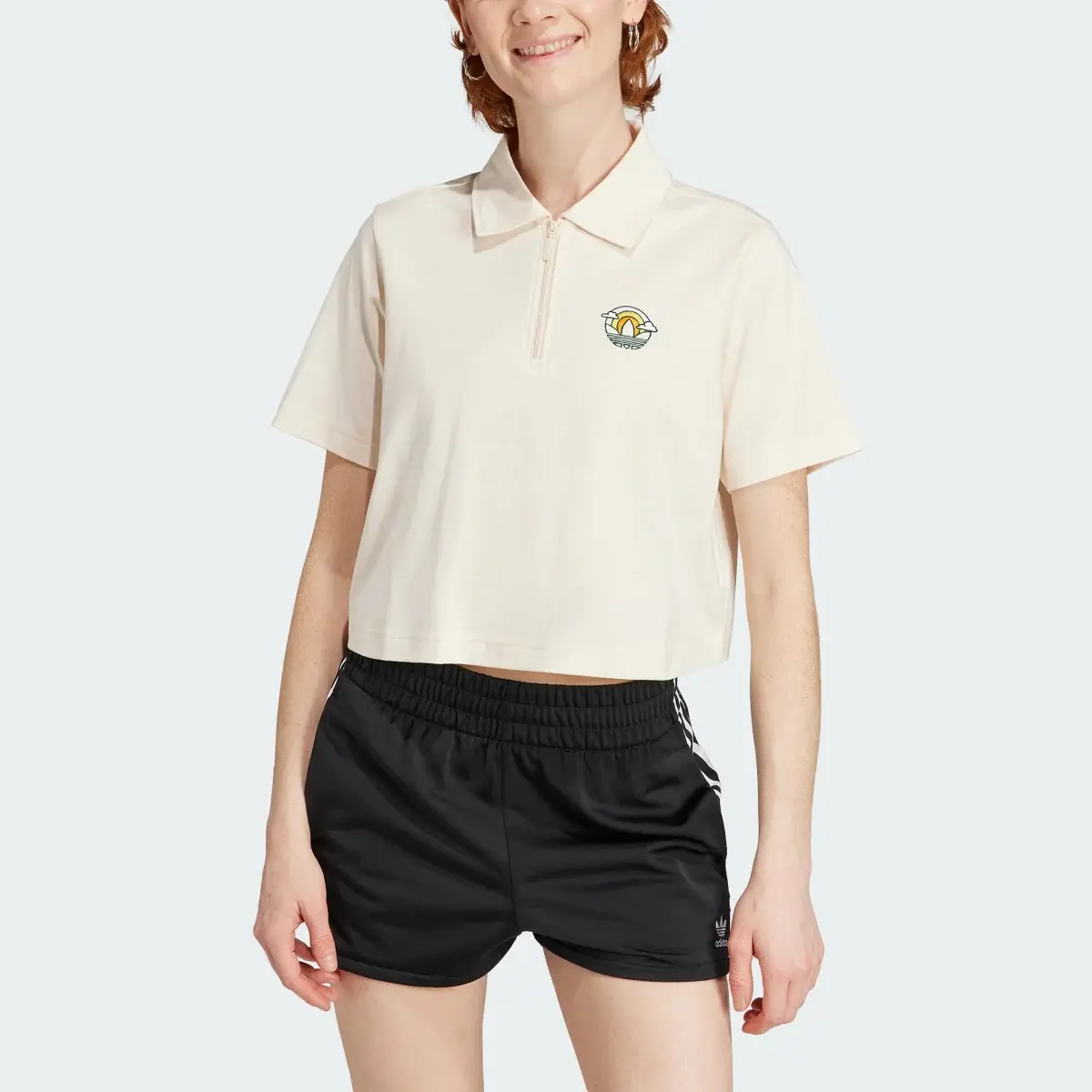 Adidas Cropped Polo Shirt. 1