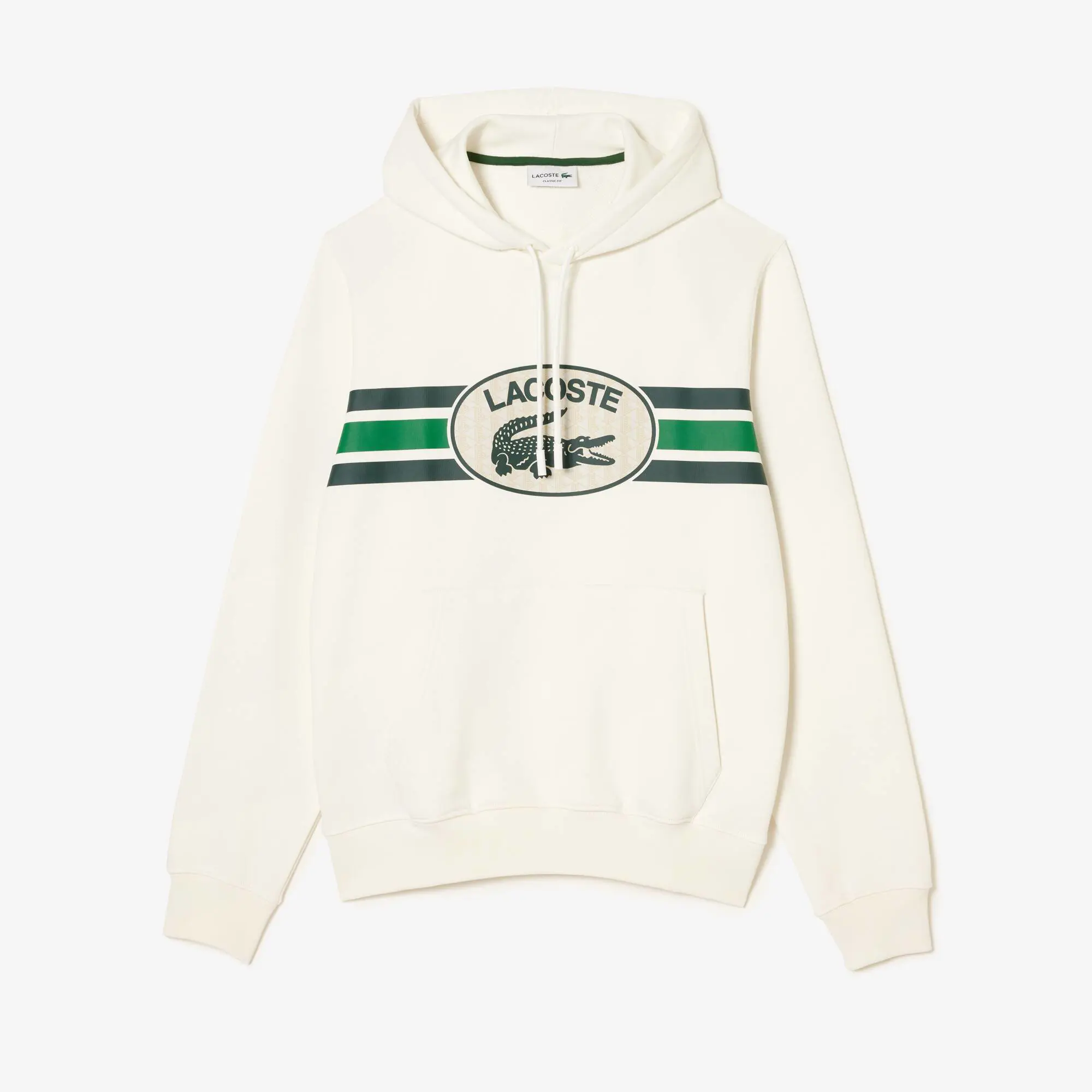 Lacoste Loose Fit Monogram Print Hoodie. 2