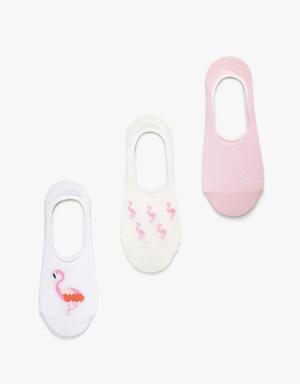 3'lü Babet Çorap Seti Flamingo Desenli