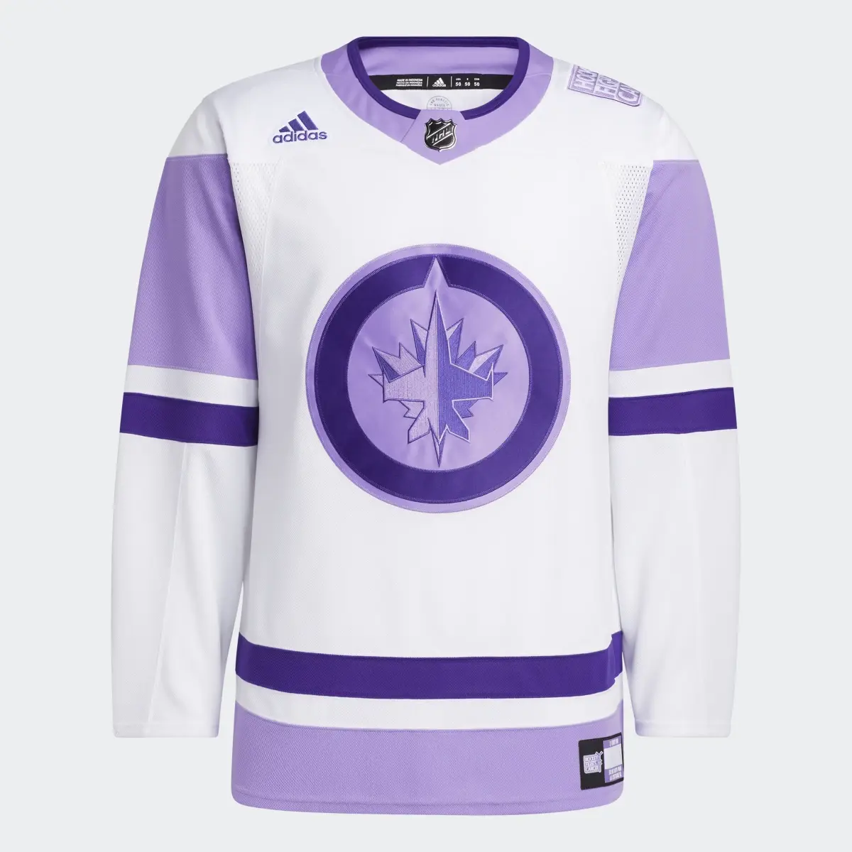 Adidas Jets Hockey Fights Cancer Jersey. 1