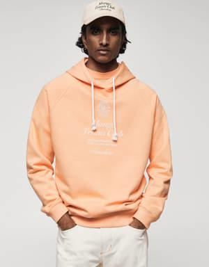 100% cotton hooded sweatshirt text