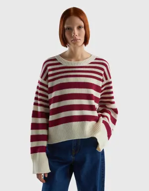 striped sweater in wool blend