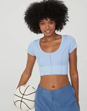 By Aerie Seamless Corset T-Shirt