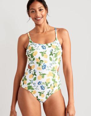 Cutout One-Piece Swimsuit for Women multi