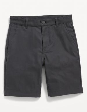 Straight Built-In Flex Tech Twill Uniform Shorts for Boys (At Knee) black