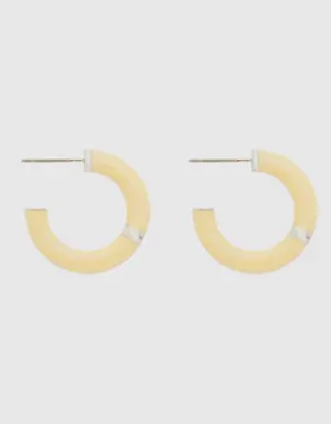 light yellow c hoop earrings