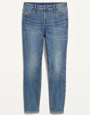 High-Waisted Rockstar Super Skinny Ankle Jeans For Women blue