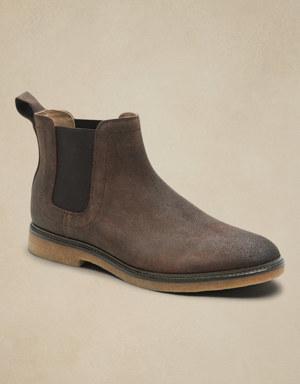 Kinley Leather Crepe-Sole Chelsea Boot brown