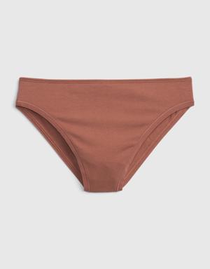 Gap Organic Mid Rise Stretch Cotton Bikini brown