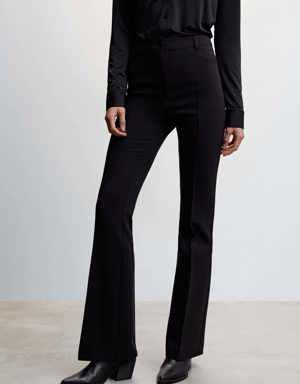 Pleat flare trousers